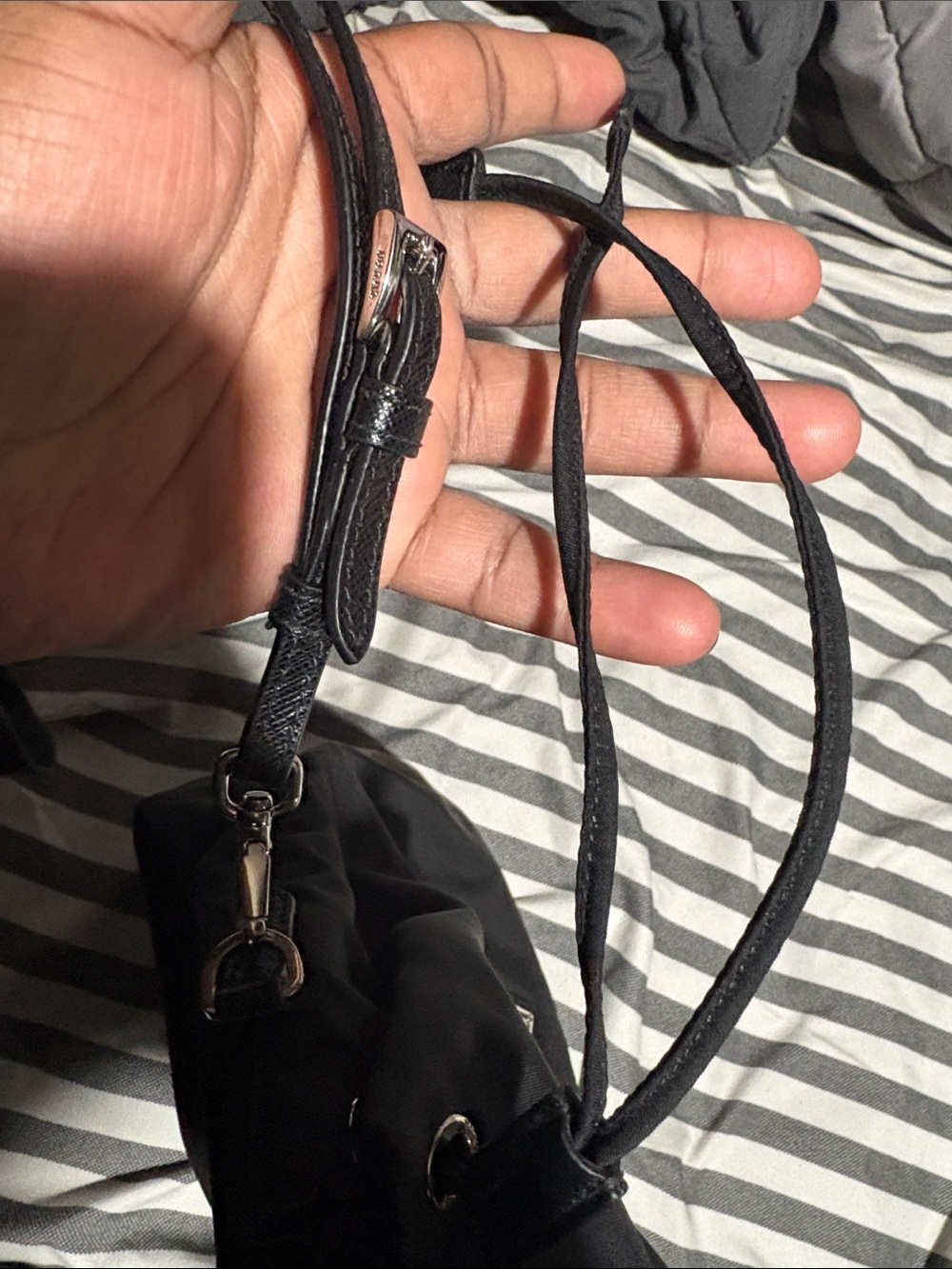 Prada Black Nylon Drawstring Belt Bag - Picture 4 of 9
